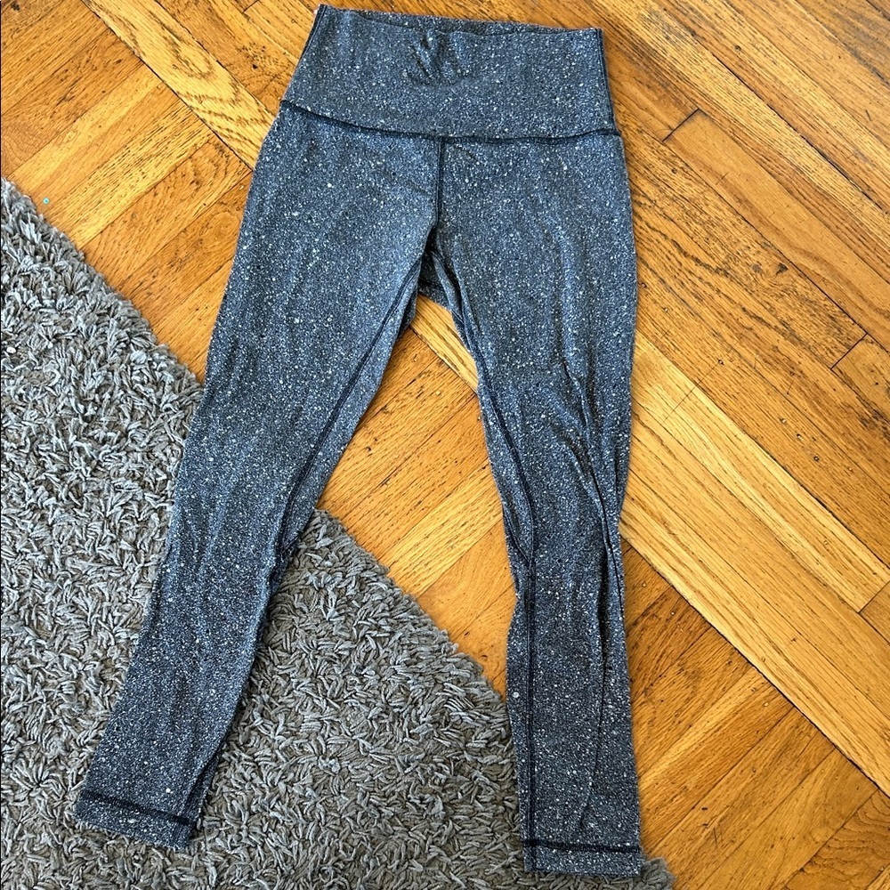 Lululemon Align Pant II 25" Leggings in "Luminesce Splatter Ice Grey Black"